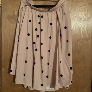 Lularoe Pink with Black Polka Dots Madison Skirt XL